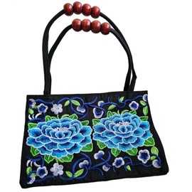 RuiLuxe Multicoloured,Emroidered Hand bag,Lady's Vintage Bags,Double Compartments Tote,Double Layered Zipper Carrying Bag.Light Weight,Beautiful Ethnic Style,Tote Bag