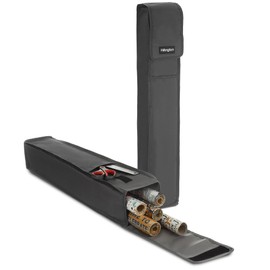 FiNeWaY Set of 2 Gift Wrap Storage Bag Sleeve Wrapping Paper Organiser Holder With Pocket & Carry Handle Xmas Tidy – Stores Baubles Tinsels Bows Scissors Tags Rip Proof Birthday Wedding Christmas Grey