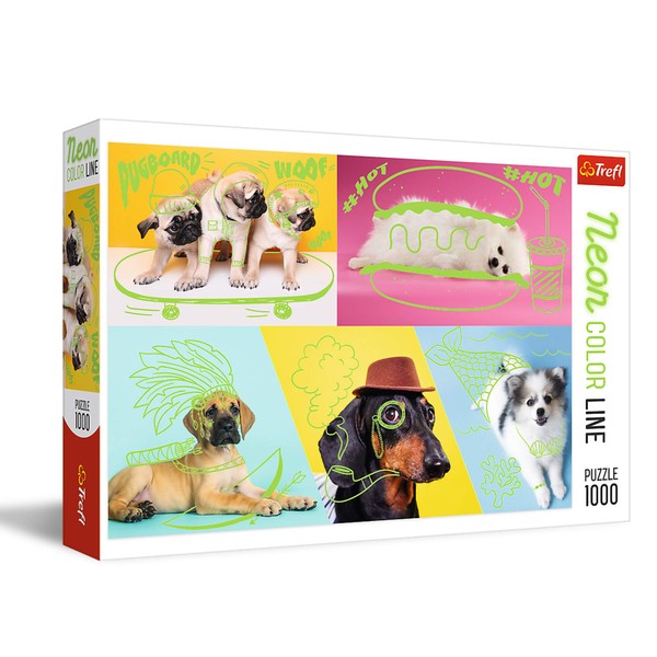 TREFL 1000 Piece Jigsaw Puzzle, Far Out Dogs, Silly Pets, Puppies, Baby Animals, Pugs, Pomeranians, Adult Puzzles, Trefl 10578