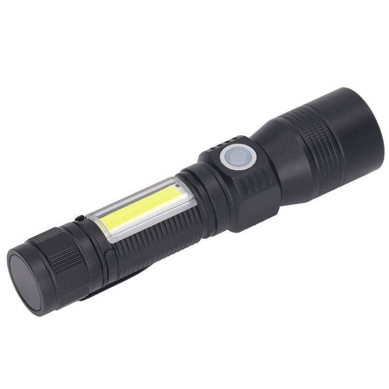 LED Flashlight Rechargeable Torch LED Pocket Flashlight with COB Light