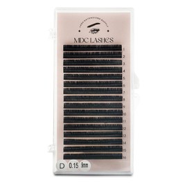 MDC LASHES Eyelash Extensions, Individual Eyelash Extensions, Classic Lashes Extensions Supplies, Lash Trays for Lash Extensions 0.15/0.2 Thickness C/D Curl