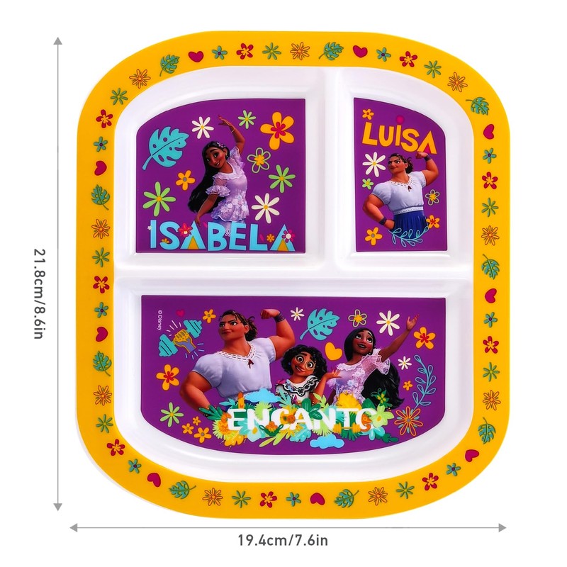 Zawadi Global Encanto 3 Section Reusable Childrens Kids Toddlers Divided