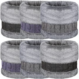 SATINIOR 6 Pieces Neck Warmers Winter Thermal Neck Gaiters Warm Ski Tube Scarf Cold Weather Face Scarf for Running Skiing Snowboarding