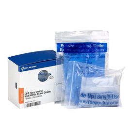 First Aid Only FAE-6100: Sc Refill CPR Mask, 4 Nitrile Gloves