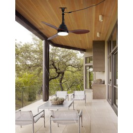42" Outdoor Ceiling Fans with Light, Waterproof IP44 Gazebo Fan with Smart App Remote Control, Plug-in Outdoor Hanging Fan for Patios Pergola Porch, 3 Color Dimmable LED Light