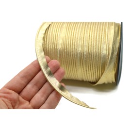 Gold Satin Piping Trim - 10 Yards - 25+ Colors - Satin Shiny Double Fold Piping Bias Tape Binding Lip Cord Welting Cord with Spool for Sewing Clothing Trimming Upholstery SP264610…