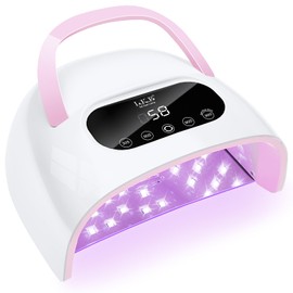 LKE UV LED Nail Lamp, White, 57 LED Beads, 3 Timer Settings, Auto Sensor, Quick Curing, Compatible with All Nail Gels