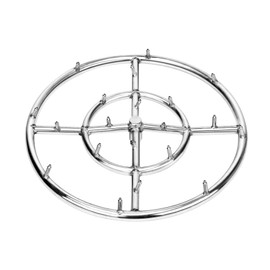 Stanbroil 18" Stainless Steel Round Jet Burner Ring for Natural or Propane Gas Fire Pit, 304 Series Stainless Steel, Double Ring