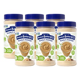 Peanut Butter & Co. Flax & Chia Peanut Powder, Non-GMO Project Verified, Gluten Free, Vegan, 6.5 Ounce Jars (Pack of 6)