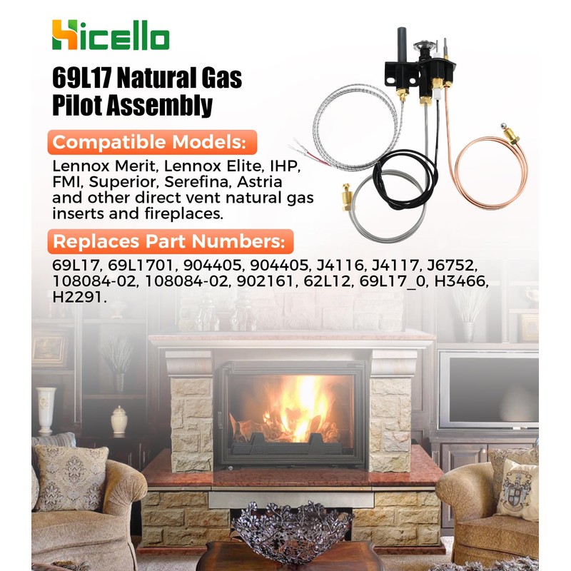 Hicello 69L17 Pilot Assembly Kit Replacement for Lennox Elite, Merit,
