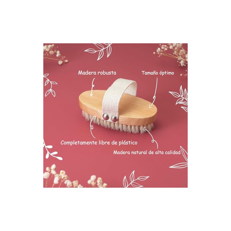 Cepillo Corporal Exfoliante 100% Natural con Mango de Bambú -