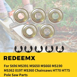 REDEEMX Chainsaw Sprocket Clutch Drum E-Clip 8x1.3 Clutch Washer Kit Compatible with ST MS391 MS650 MS362 019T Chainsaws HT70 HT75 Pole Saw Parts Replace OEM 9460 624 0801 0000 958 1022 5 Pack