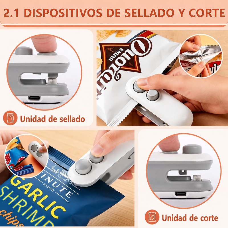 Selladora de Bolsas Plásticas Portátil YAUYAP fkj001 Blanco 2 en