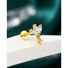 COCHARM Dangling Conch Earring Stud Gold 16g 10mm Flower Conch