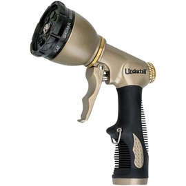 Underhill Pattern Master Gold Series Garden Water Hose Nozzle Sprayer Head, 3/4-Inch Thread Inlet, Jet Attachment 8 Spray Patterns, NG200-8S