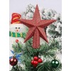 YYCRAFT 4 Inch Glitter Star Tree Topper Christmas Decoration-2 Pack,Red