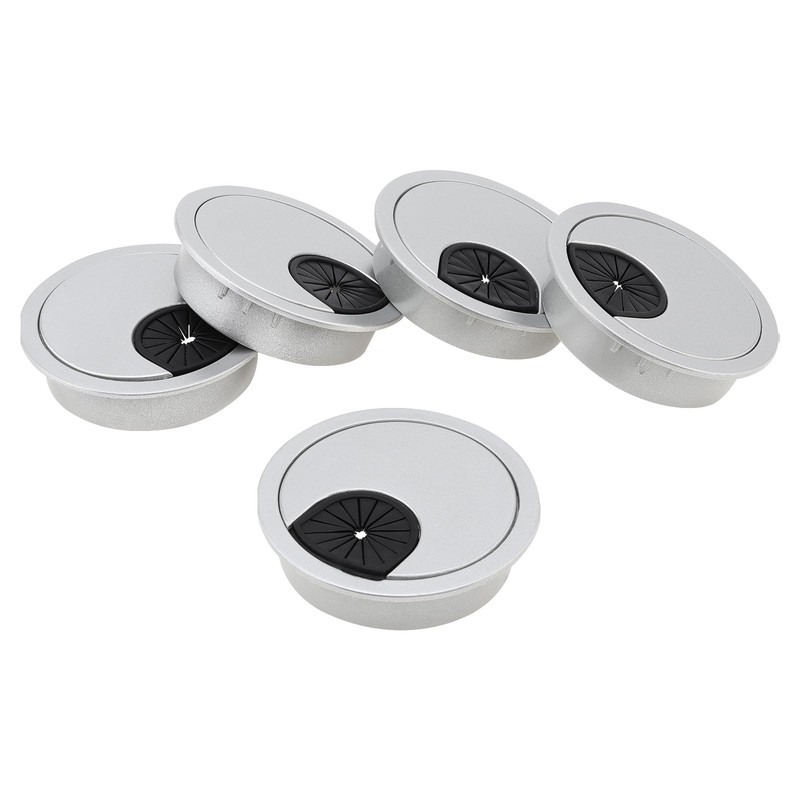 MovFlax Desk Grommet 2 Inch (50 mm) Pack of 5-Silver