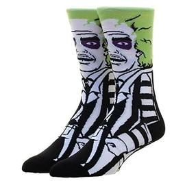 EZB Horror Film Character Crew Socks | Fun Gift Idea for Men & Women | Size 5-10 | Beetlejuice