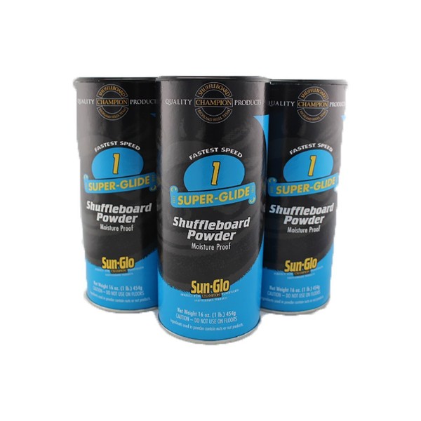 3 Pack of Sun-Glo #1 Speed Super-Glide Shuffleboard Powder Wax