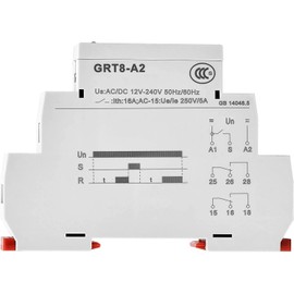 GAEYAELE Delay On Time Relay 16A 2SPDT Electronic Adjustable Single Function Timer Delay Relay Din Rail Modular(GRT8-A2,AC/DC12V-240V)