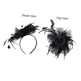 TOVINANNA Stylish Headwear Feather Hair Band Gauze for Wedding Bridal Veil Accessory