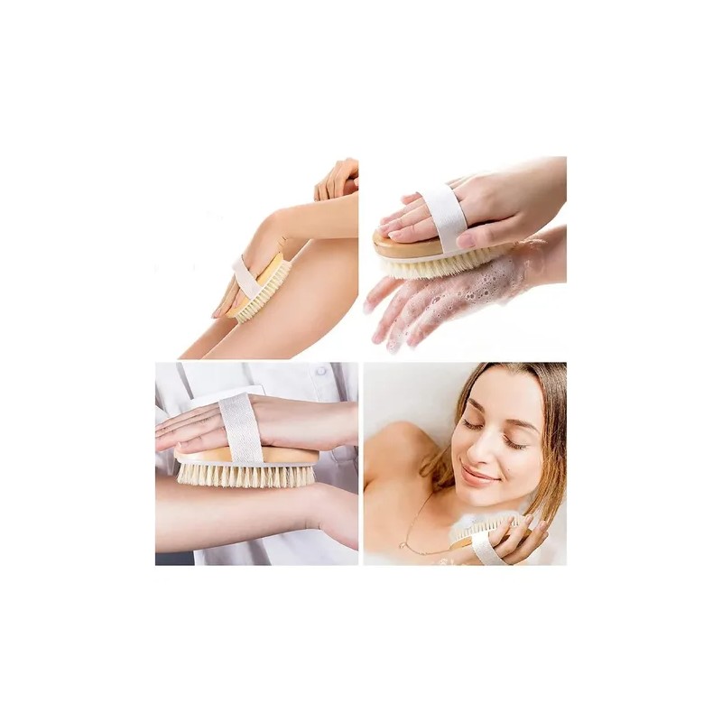 Duo Cepillos Facial Y Corporal Exfoliante Piel Muerta Bambú