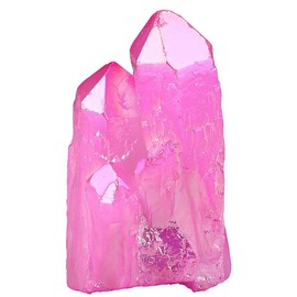KYEYGWO Rock Crystal Cluster Quartz Stone,Titanium Coated Natural Drusy Crystal Geode Raw Stone Mineral Rough Gemstone Reiki Feng Shui Stone Decor, Pink