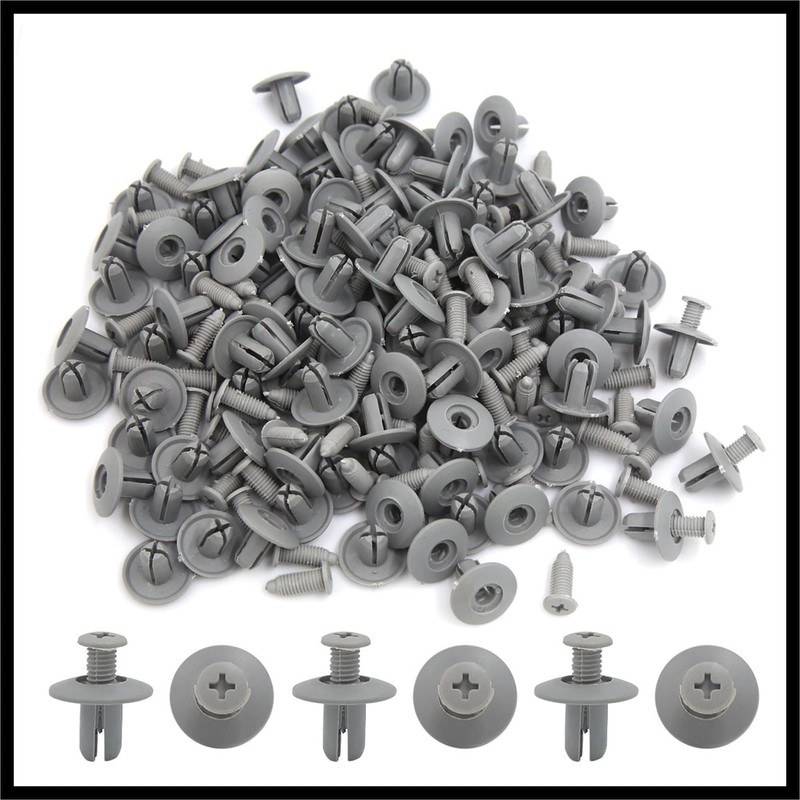 Hihaha 100 Pcs Gray Plastic Splash Guard Fastener Rivets 8mm