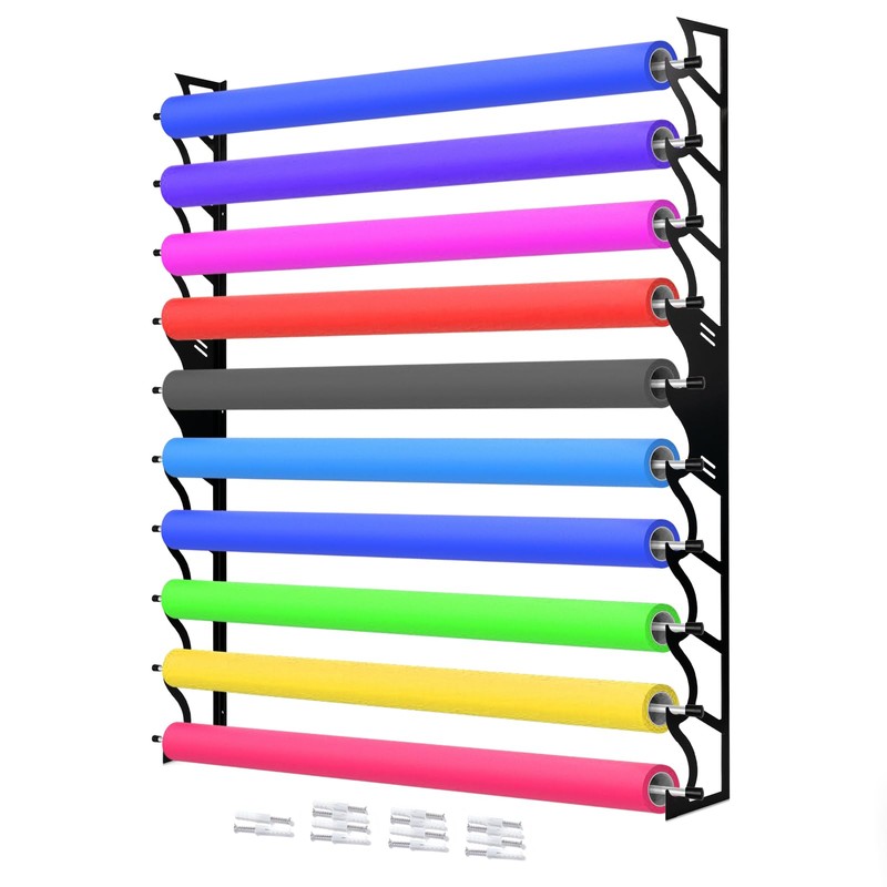 FOSHIO Vinyl Roll Holder for Pulling 10 Rollers of Vinyl,