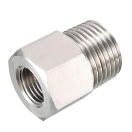 sourcing map Pipe Fitting Adapter 1/2 G Male to 1/4 G Female, Stainless Steel for Water Oil Air Pressure Gauge