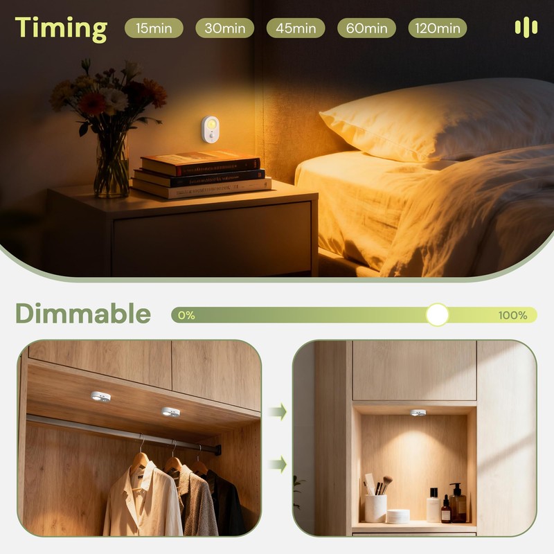 Motion Sensor Cabinet Lighting, Puck Lights with Remote, 6-Pack