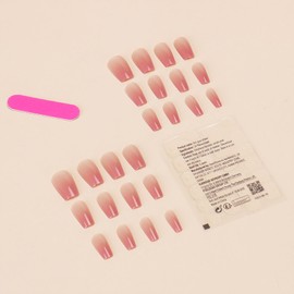 SEMTIM Nail Tips, 24 Pieces, Medium Short, Round False Nails, Short Nail Tip, Medium Long, Popular, Japanese Style, Cute, Simple, Stylish, Adult Ceremonies, School Entrance Ceremonies, Graduation Ceremonies, Nail Tips (BZ1252)