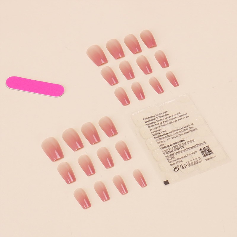 SEMTIM Nail Tips, 24 Pieces, Medium Short, Round False Nails,