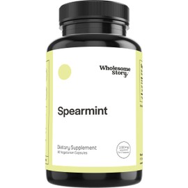 Wholesome Story Organic Spearmint Supplement Capsules | Great Alternative to Spearmint Tea | 1000mg Spearmint Leaf Powder | 333.33mg Per Capsule | Supports Hormones, Cognition, Gut & Immune System | 30-Day Supply
