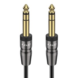 J&D 1/4 inch TRS Instrument Cable, Gold Plated Copper Shell 6.35mm 1/4 inch TRS Male to 6.35mm 1/4 inch TRS Male Stereo Cable (10 Feet)