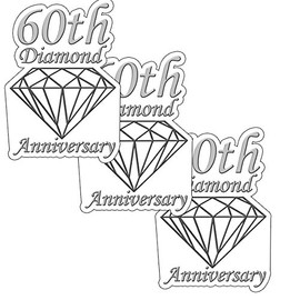 60TH Anniversary Diamond Sticker (24 Pieces) by Partypro