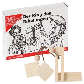 Bartl 102245 Mini Wooden Puzzle The Ring of the Nibelung Made of Small Wooden Pieces, a Ring and a String