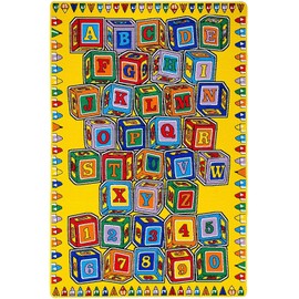 Toy Baby Blocks Large Alphabet Blocks (A-Z and 1-9) for Toddlers Kids Carpet (3 Feet X 5 Feet)