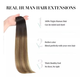 Doores Extensiones Cabello Humano 50gr 14in Balayage De Color Marró