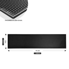 THREELIVES bar mat coffee pad plate drying pad protection coffee table cup storage drain size: 47.2 "× 7.8"/120 × 20cm black