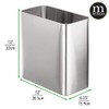 mDesign Stainless Steel Slim Rectangular Modern Metal 2.6 Gallon/10 Liter