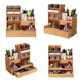 Organizador De Escritorio Madera Oficina Con Cajonera                                                                                                 
