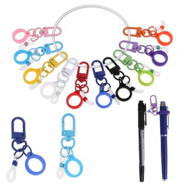 Aphumedc 10 PCS Multi-Colored Silicone Pen Clips with Lobster Clasp, Vibrant Pen Holders for Lanyard, Badge Reel Accessories