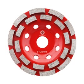 FOCSTOL Diamond Cup Wheel - 125 mm x 22.23 mm Double Row Grinding Wheel for Concrete Granite Marble Masonry Artificial Stone for Angle Grinder