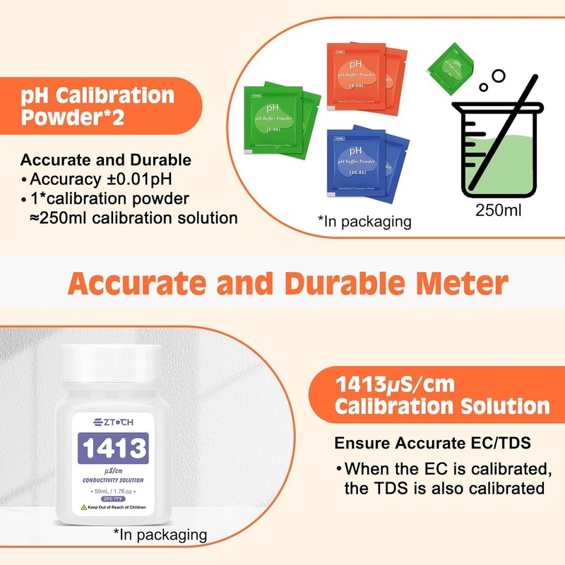 pH Meter for Water, Smart pH TDS EC Meter for