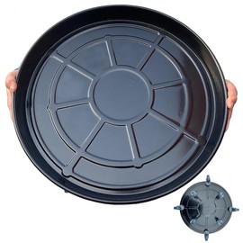 SKAFORZ Planter Caddy with Wheels Extra Large Heavy Duty Metal Plant Stand with Wheels Plant Dolly for Garden Plant Pot Flowerpot Tray for Indoor Outdoor 18 Inches Black