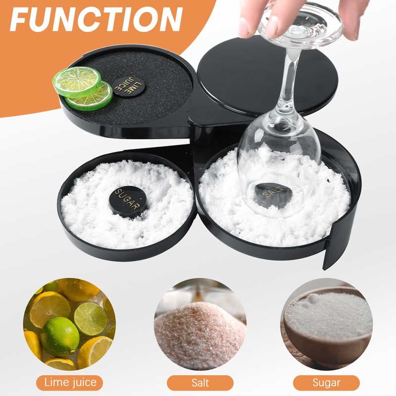NATGAI Bartender Tool Cocktail Margarita Glass Rimmer 3 Tier Sugar