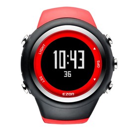 EZONT031 Running Watch, GPS Watch, Digital Watch, Waterproof, Lightweight, Bluetooth Included, Pedometer, Red