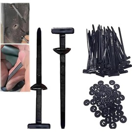 Nylon Universal Cable Tie Buckle for Car Daily Repair, 2025 Upgrade Heavy Duty Self-Locking Zip Ties Holder, UV Resistant Black Plastic Fastener Cable Ties with Pin and Button Desig (50pcs)