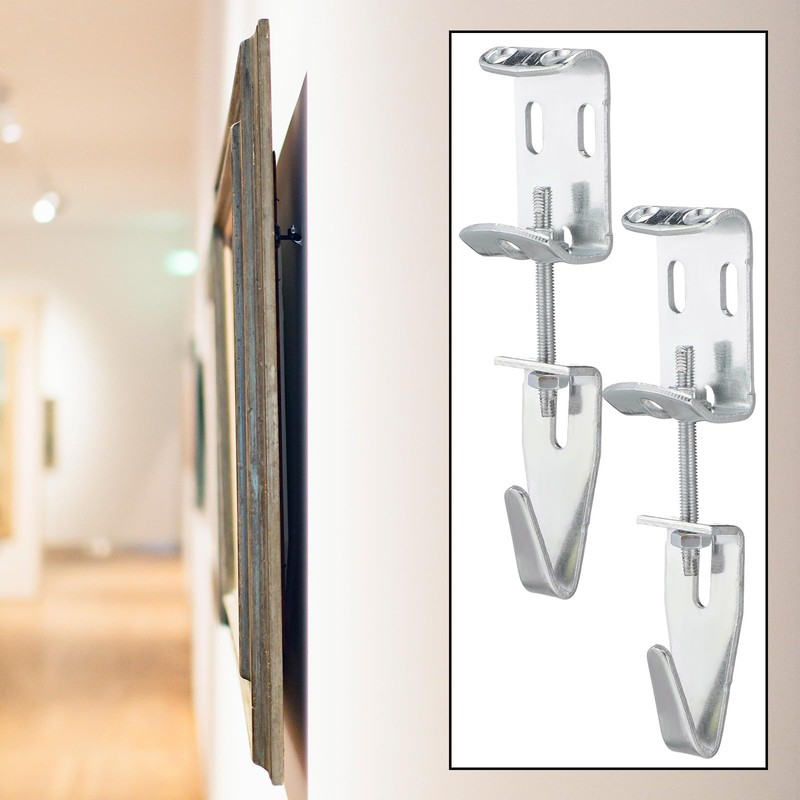 Blulu 10 Pcs Adjustable Picture Hangers J Hooks Mirror Hanging